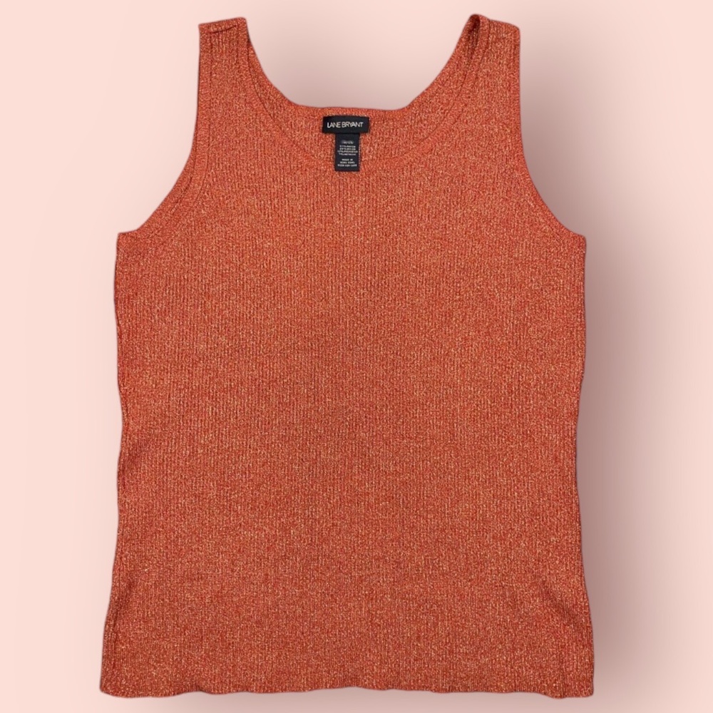 LANE BRYANT Ribbed Knit Metallic Shimmer Sweater Tank Top - Picture 6 of 11